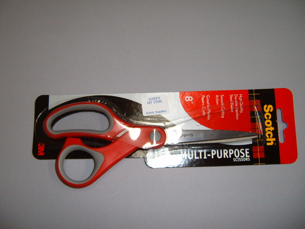 Scotch Stainless Steel Multi-Purpose Scissors, Red/Gray, 7 Inches 